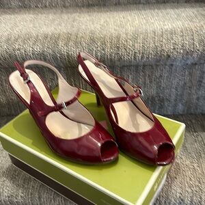 *Naturalizer rapture cherry red synthetic open toe sling back shoes size 8.5